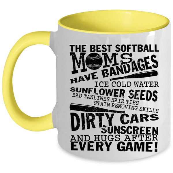 I Love Softball Coffee Mug, The Best Softball Moms Accent Mug