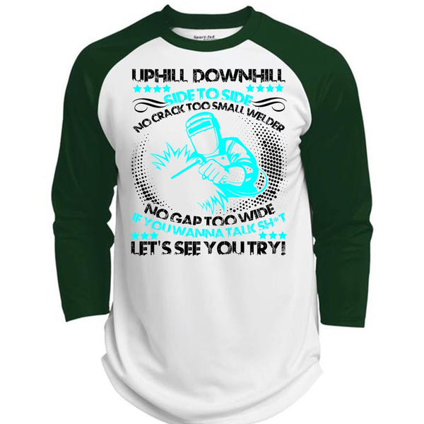 No Crack Too Small Welder T Shirt, I Love Welding T Shirt, Awesome T-Shirts  (Polyester Game Baseball Jersey)