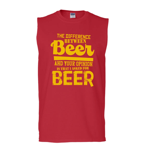 The Difference Between Beer T Shirt, I Asked For Beer Tank Top (Men's Cotton Sleeveless)
