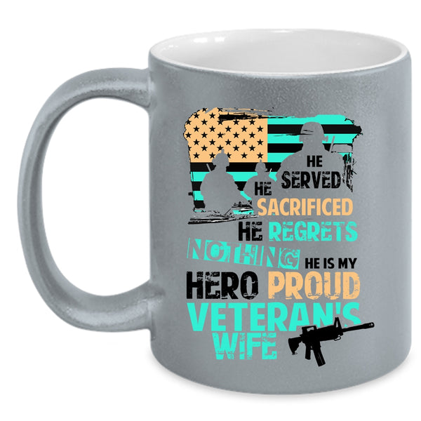Beautiful Wife Coffee Mug, Proud Veteran's Wife Accent Mug