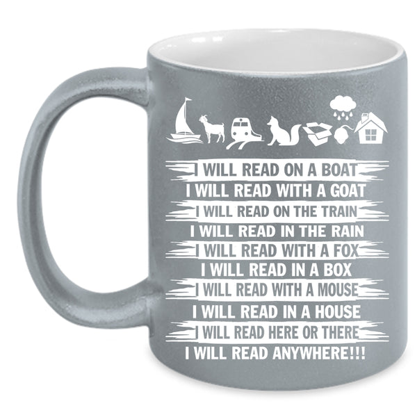 I Will Read On A Boat Coffee Mug, I Will Read Anywhere Coffee Cup