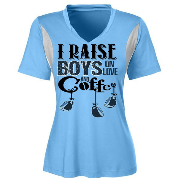 I Raise Boys On Love Ans Coffee T Shirt, I Love Coffee T Shirt, Awesome T-Shirts