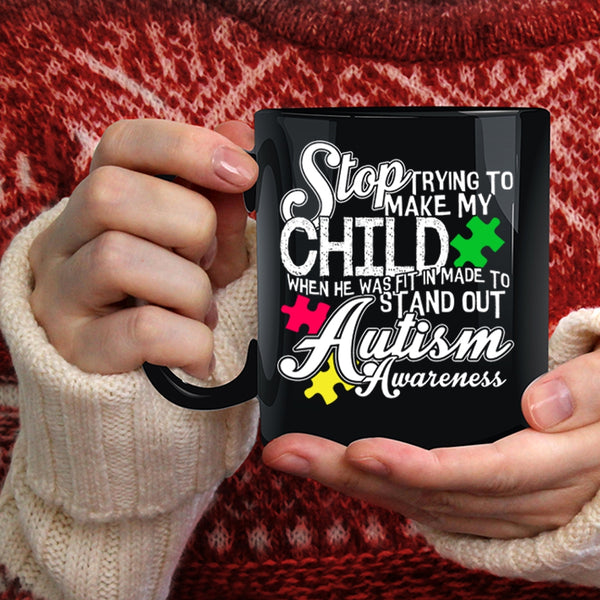 Trying To Make My Child Coffee Mug, Autism Awareness Coffee Cup