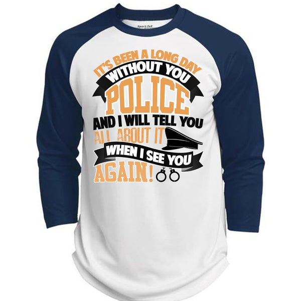 Long Day Without You Police T Shirt, I Love Police T Shirt, Awesome T-Shirts  (Polyester Game Baseball Jersey)