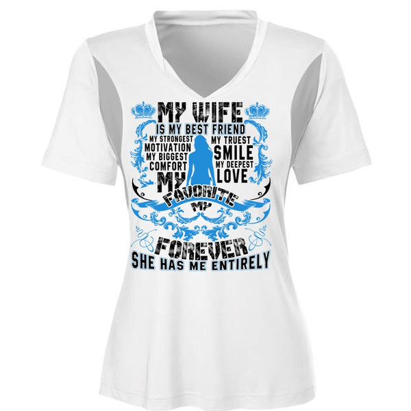 My Wife Is My Best Friend T Shirt, My Love My Favorite T Shirt, Cool Shirt (Ladies LS Heather V-Neck)