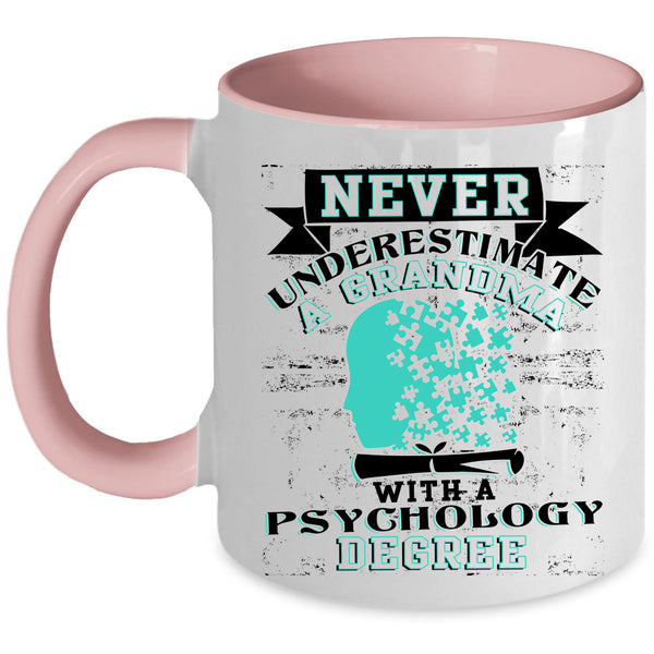 Funny Grandma Coffee Mug, Grandma With A Psychology Degree Accent Mug