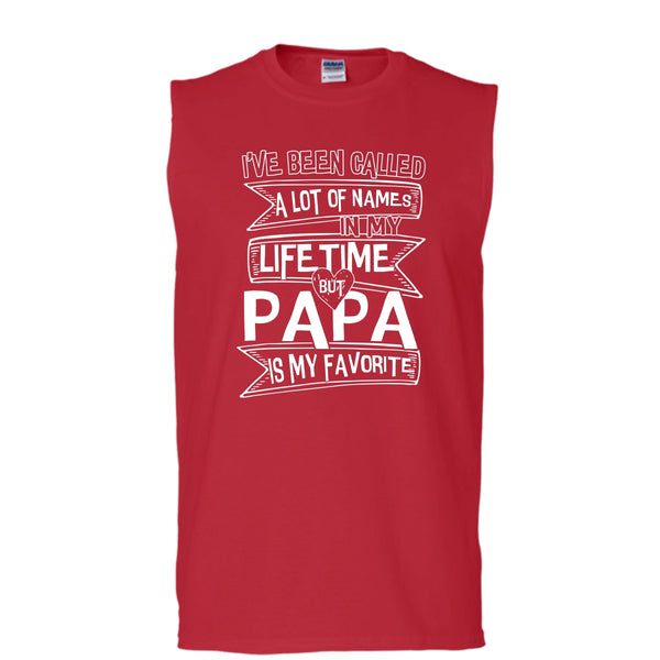 Papa Is My Favorite Peple T Shirt, Gift For Dad T Shirt, Cool T Shirt (Men's Cotton Sleeveless)