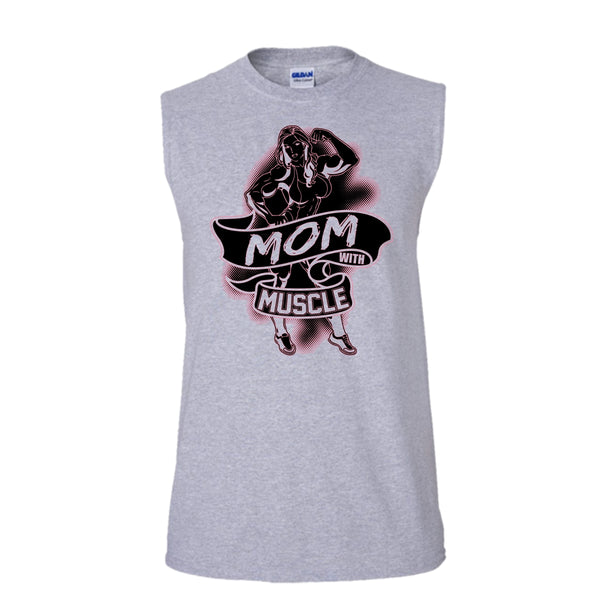 Mom With Muscle T Shirt, Coolest Gymming Tank Top (Men's Cotton Sleeveless)