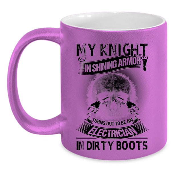 Cool Electricians Coffee Mug, To Be An Electrician In Dirty Boots Accent Mug