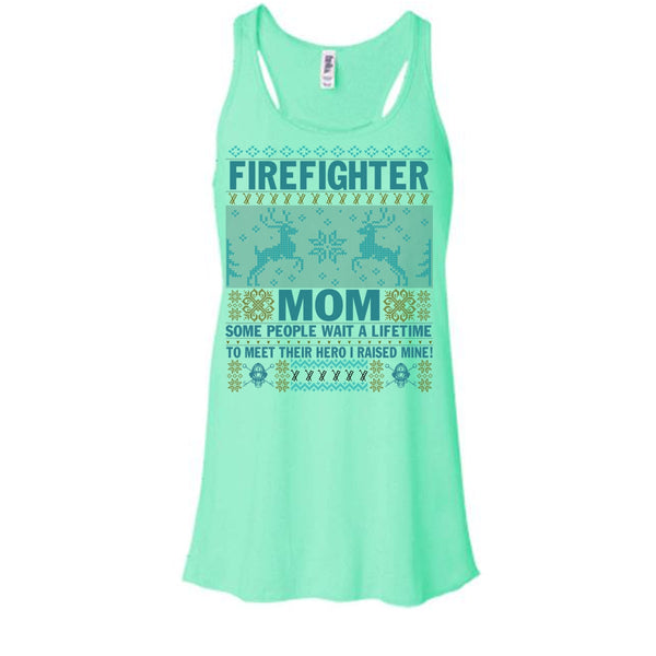 Firefighter Mom T Shirt, Merry Christmas Gift Tank Top