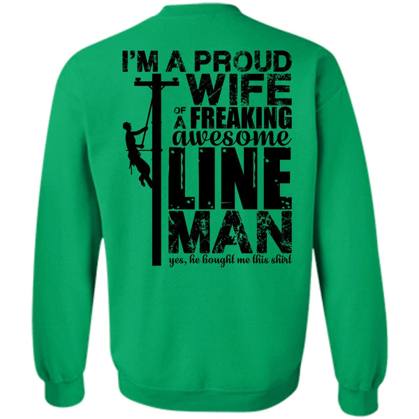 I Love Lineman T Shirt, I'm A Proud Wife Sweatshirt