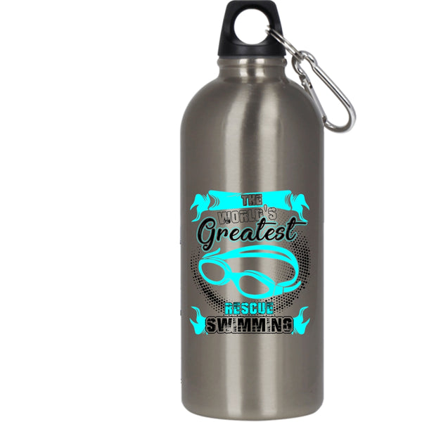 The World's Greatest Rescue Swimming 20 oz Stainless Steel Bottle,Funny Swimming Outdoor Sports Water Bottle