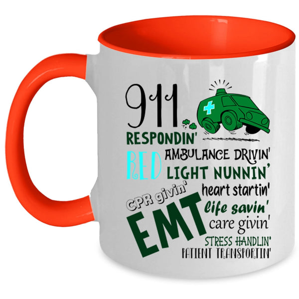 Ambulance Driving Coffee Mug, 911 Responding Accent Mug