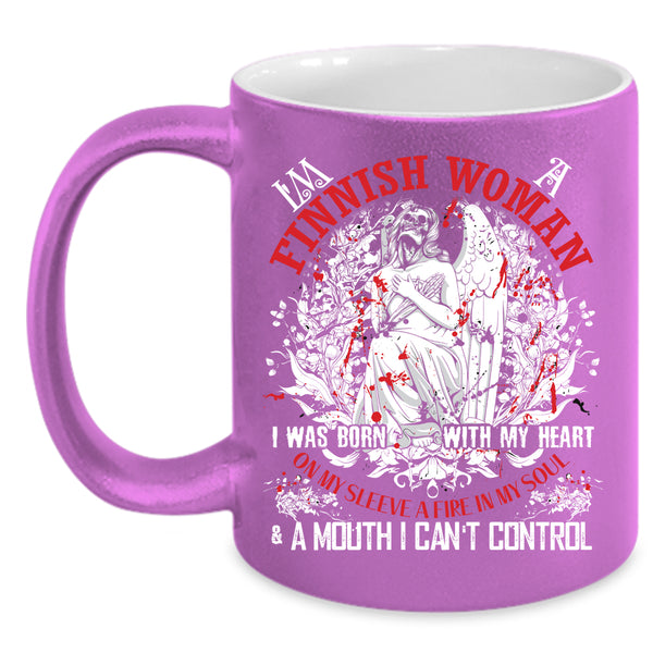I'm A Finnish Woman Coffee Mug, I Was Born With My Heart Coffee Cup