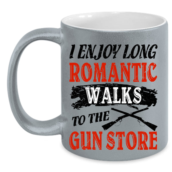 Cool Gift Coffee Mug, I Enjoy Long Romantic Walks Accent Mug