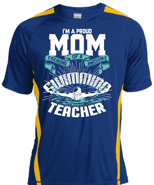 I'm A Proud Mom T Shirt, Awesome Swimming Teacher T Shirt, Cool Shirt