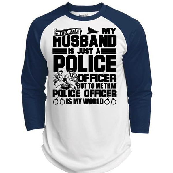 My Husband Is Just A Police Officer T Shirt, I Love Police T Shirt, Awesome T-Shirts  (Polyester Game Baseball Jersey)
