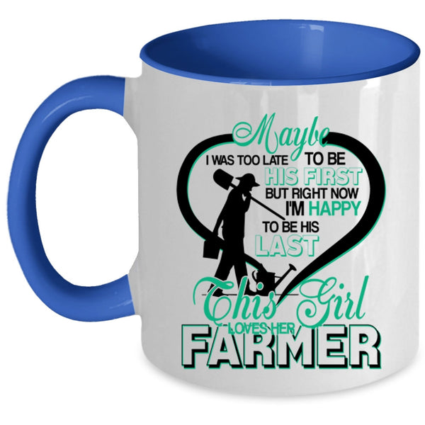 Cute Love Coffee Mug, This Girl Loves Her Farmer Accent Mug