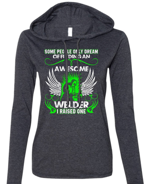 Finding An Awesome Welder T Shirt, Being A Welder T Shirt (Anvil Ladies Ringspun Hooded)
