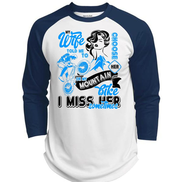 My Wife Told Me To Choose Her T Shirt, I Love Biker T Shirt, Awesome T-Shirts  (Polyester Game Baseball Jersey)