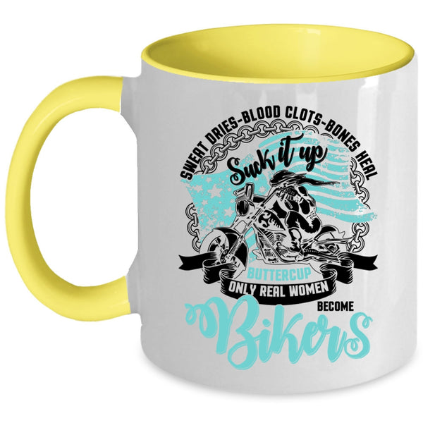 Awesome Women Coffee Mug, Only Real Women Become Bikers Accent Mug