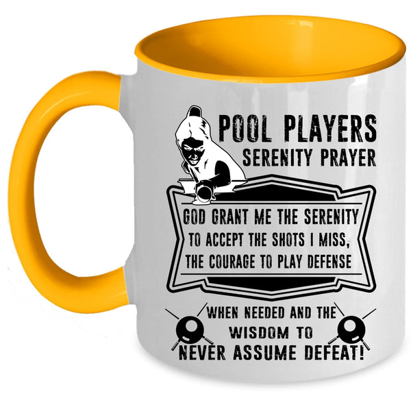 Cool Sport Coffee Mug, Pool Players Serenity Prayer Accent Mug