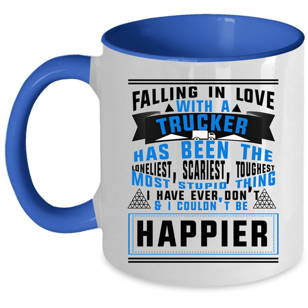 I Love Truck Driver Coffee Mug, Falling In Love With A Trucker Accent Mug