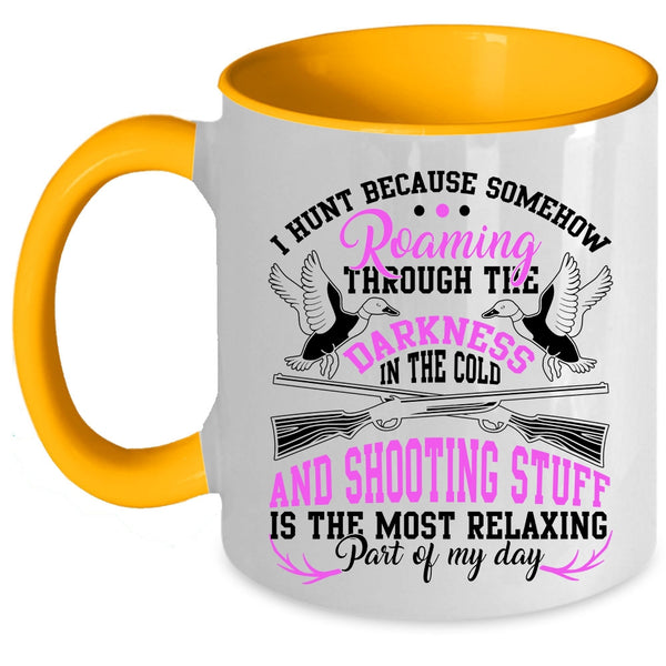 Funny Turkey Hunting Coffee Mug, I Hunt Accent Mug
