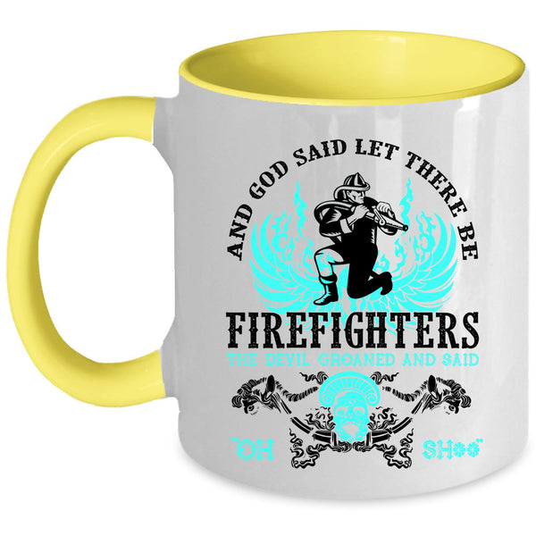 Cool Firefighter Coffee Mug, There Be Firefighters Accent Mug