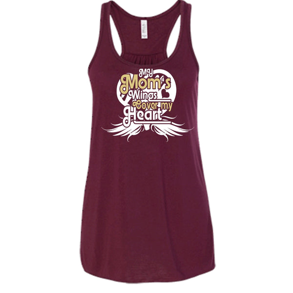 My Mom's Wings T Shirt, Mom's Wings Cover My Heart Tank Top