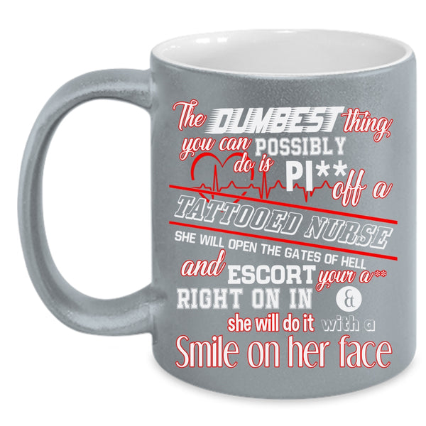 Tattooed Nurse Coffee Mug, Funny Gift For Nurse Coffee Cup