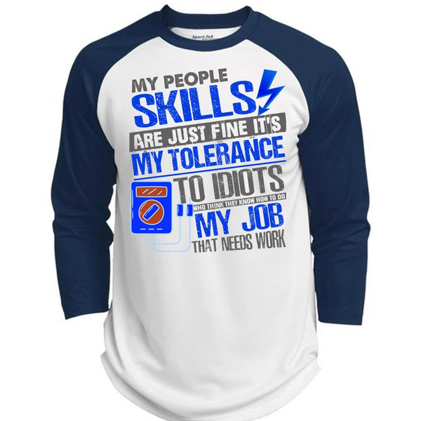 My People Skills Are Just Fine T Shirt, I Love Electrician T Shirt, Awesome T-Shirts  (Polyester Game Baseball Jersey)