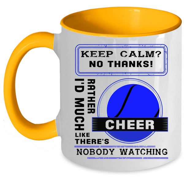 Cool Softball Coffee Mug, I'd Much Rather Cheer Accent Mug