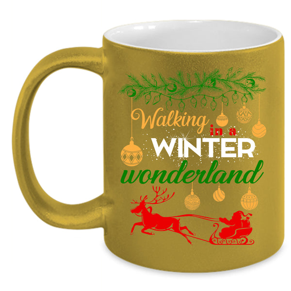 Walking In A Winter Wonderland Coffee Mug, Cute Christmas Coffee Cup