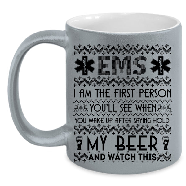 Christmas Gift For Nurses Coffee Mug, EMS Accent Mug