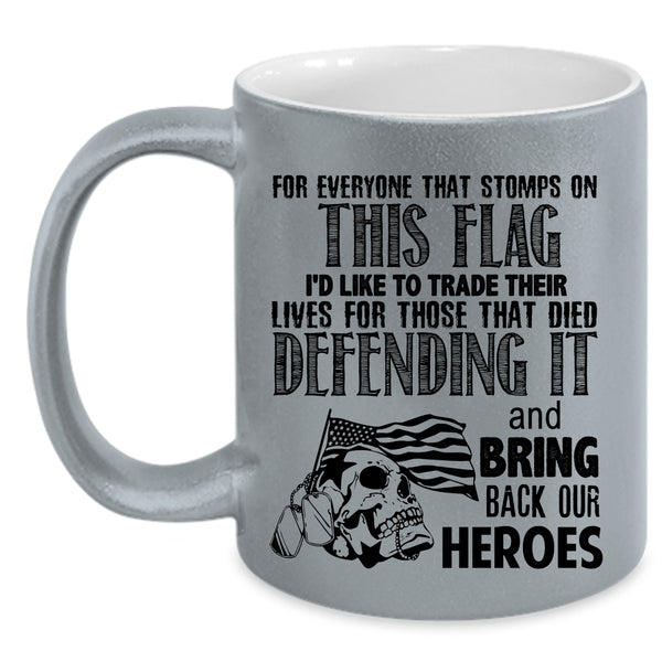 Funny Gift For Veterans Coffee Mug, Cool American Flag Accent Mug