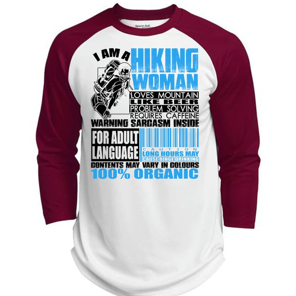 I Am A Hiking Woman T Shirt, I Love Hiking T Shirt, Awesome T-Shirts  (Polyester Game Baseball Jersey)