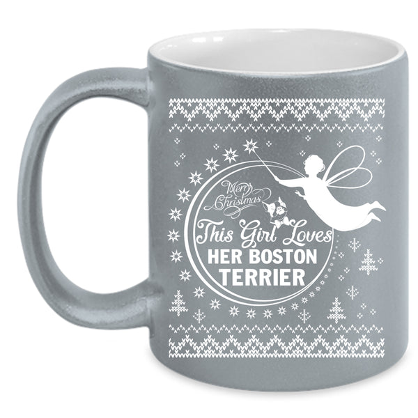 This Girl Loves Her Boston Terrier Coffee Mug, Cute Girls Coffee Cup