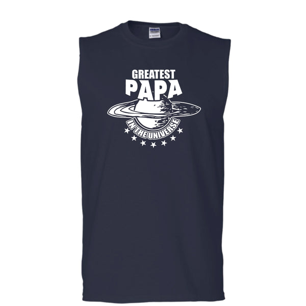 Greatest Papa In The Universe T Shirt, Coolest Papa Tank Top (Men's Cotton Sleeveless)