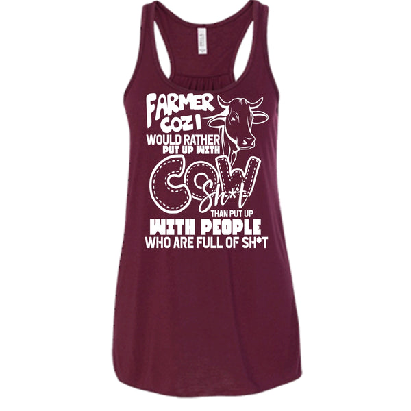 Farmer Cozi T Shirt, Rather Put Up With Cow T Shirt, Cool T Shirt