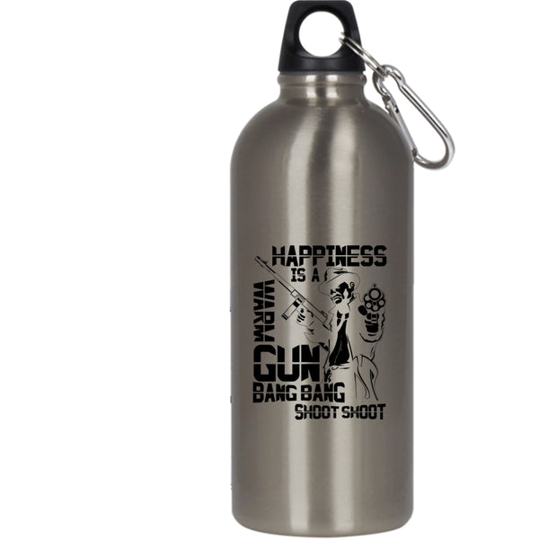 Happiness Is A Warm Gun 20 oz Stainless Steel Bottle,Funny Gift For Hunter Outdoor Sports Water Bottle