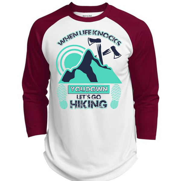 Let's Go Hiking T Shirt, When Life Knocks T Shirt, Awesome T-Shirts  (Polyester Game Baseball Jersey)