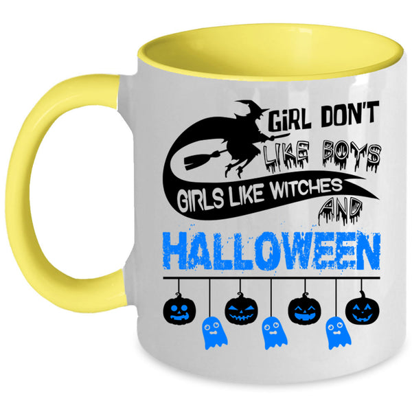 Cute Girls Coffee Mug, Girls Like Witches And Halloween Accent Mug