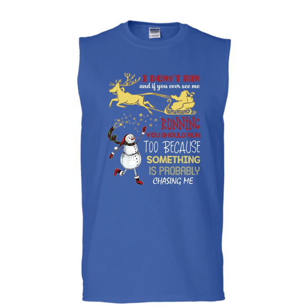 You Should Run To T Shirt, Coolest Merry Christmas Gift T Shirt, Cool T Shirt (Men's Cotton Sleeveless)