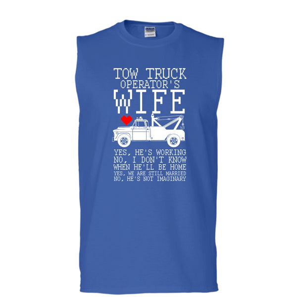 Tow Truck Operator's Wife T Shirt, I'm A Truck Operator's Wife T Shirt, Cool T Shirt (Men's Cotton Sleeveless)