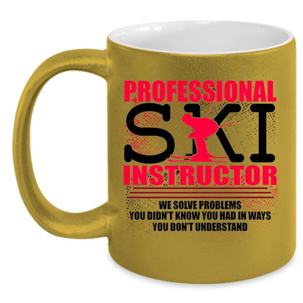 Cute Ski Instructor Coffee Mug, Professional Ski Instructor Accent Mug