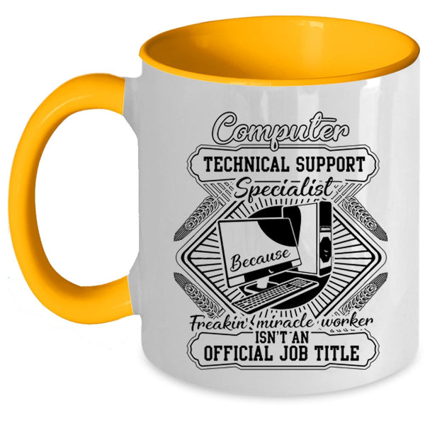 Cool Technician Coffee Mug, Computer Technical Support Specialist Accent Mug