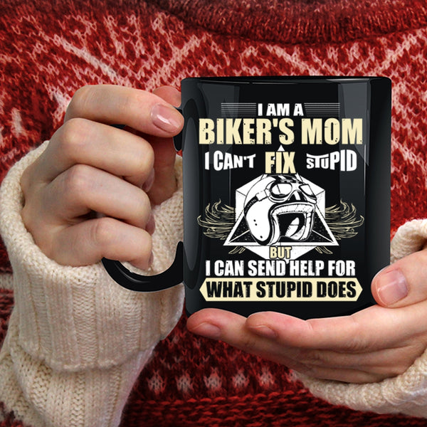 I Am A Biker's Mom Coffee Mug, Cool Gift For Biker's Mom Coffee Cup