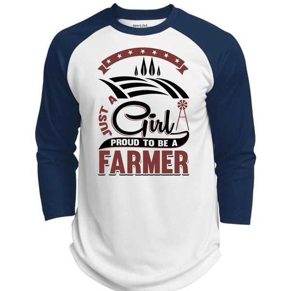 Just A Girl Proud To Be A Farmer T Shirt, I Love Farming T Shirt, Awesome T-Shirts  (Polyester Game Baseball Jersey)