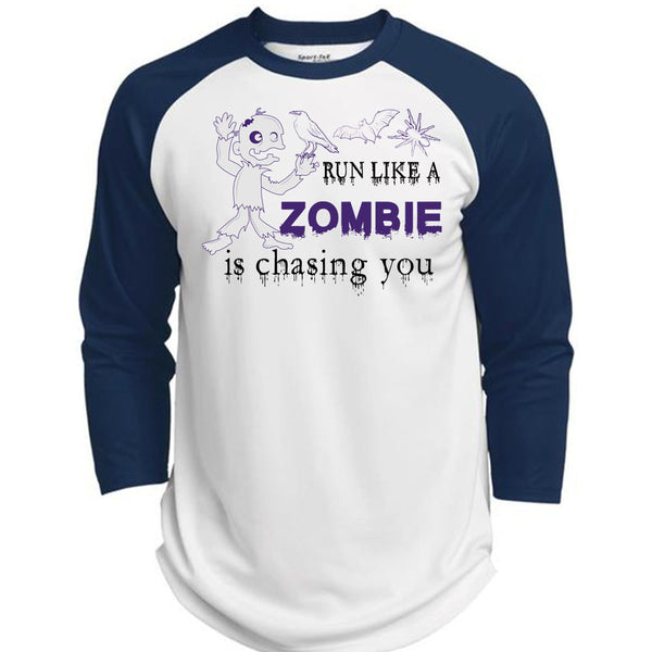 Run Like A Zombie Is Chasing You T Shirt, Wait For Halloween T Shirt, Awesome T-Shirts  (Polyester Game Baseball Jersey)